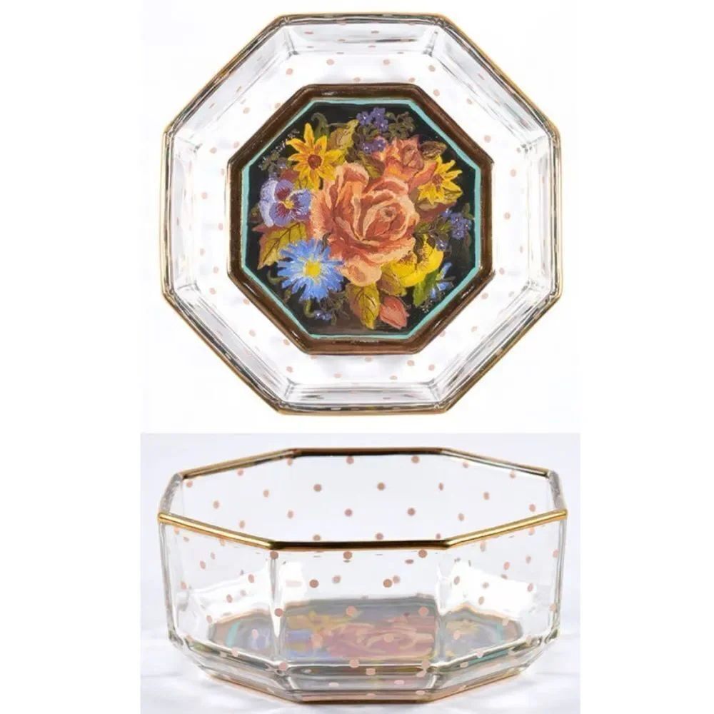 Rare Vintage MacKenzie-Childs Garland (Pink Dots) Cereal Bowl 4.5”D ~ Excellent